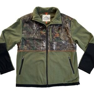 Realtree Camo Jacket Mens L Full Zip Up Fleece Long Sleeve Xtra Hunting Camping